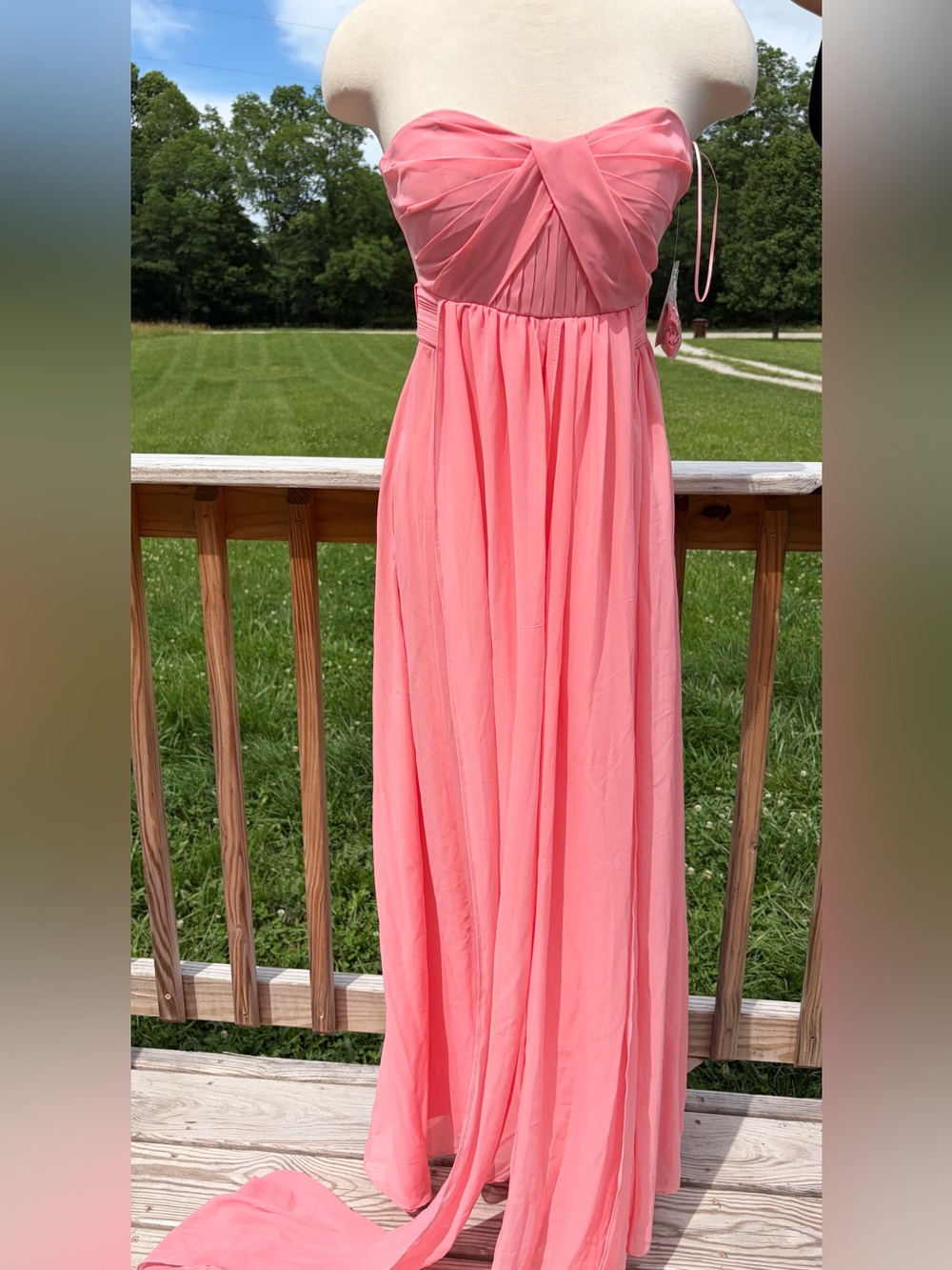 Birdie Grey Grace Convertible Bridesmaid Dress Coral Pink NWT Strap Flowy Ruched